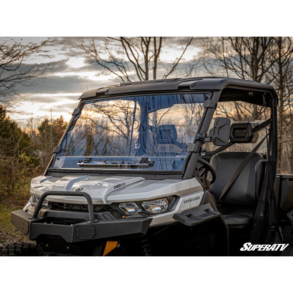 SuperATV Can - Am Defender Scratch Resistant Vented Full Windshield - MojoMotoSport.com