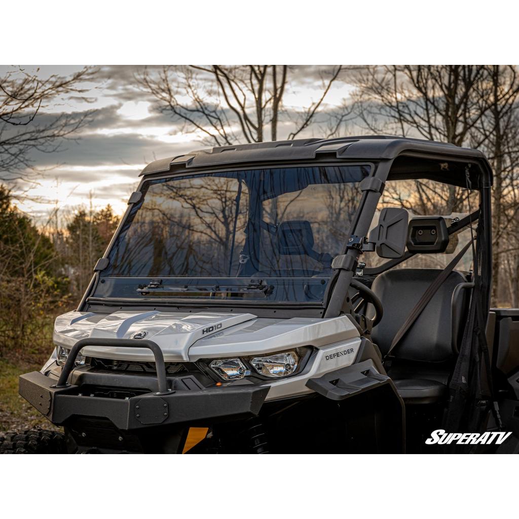 SuperATV Can - Am Defender Scratch Resistant Vented Full Windshield - MojoMotoSport.com