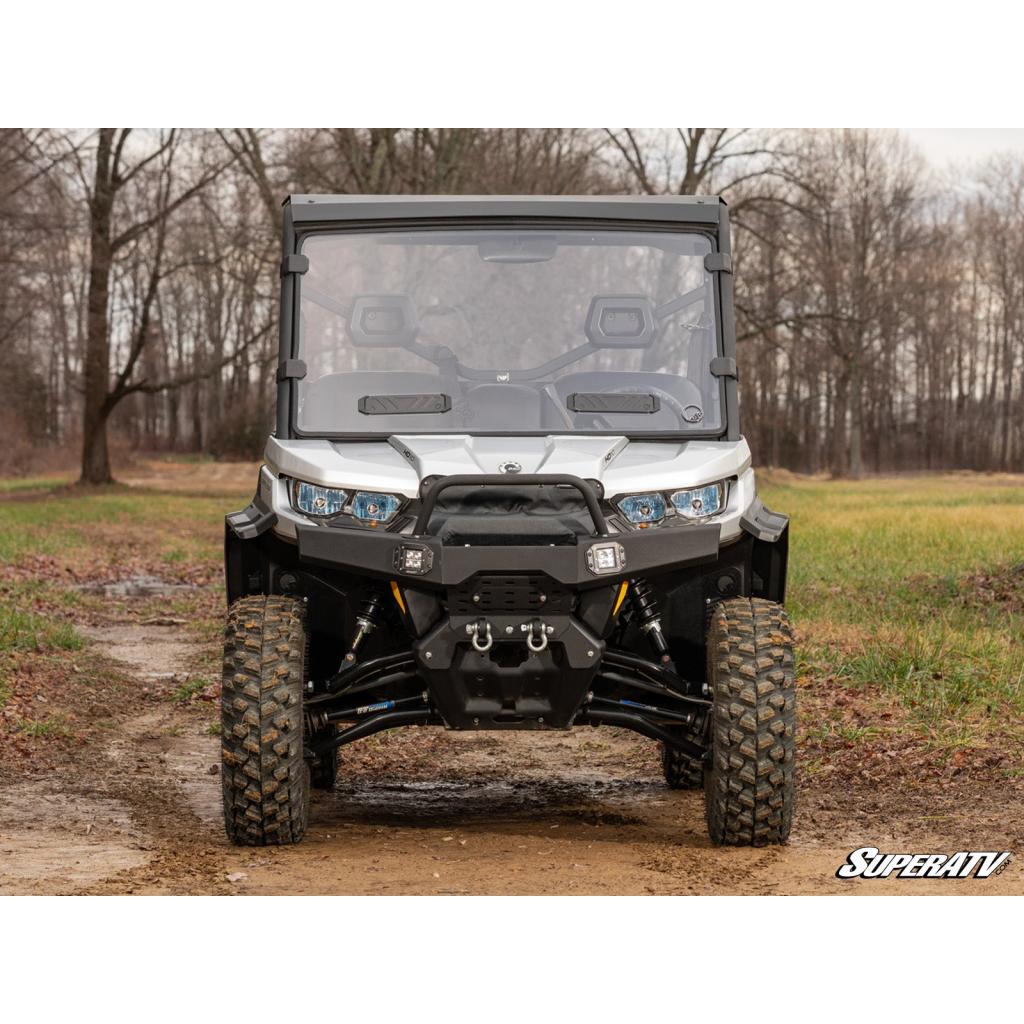 SuperATV Can - Am Defender Scratch Resistant Vented Full Windshield - MojoMotoSport.com