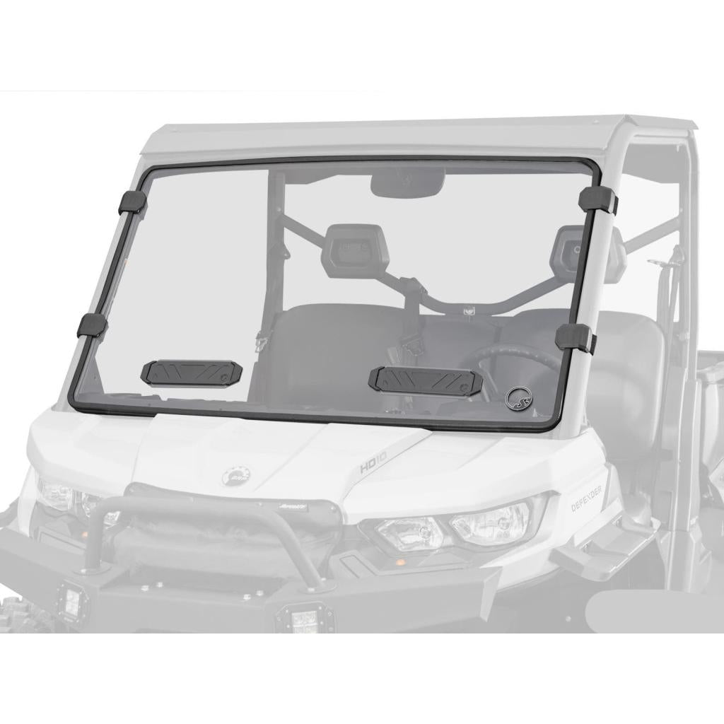 SuperATV Can - Am Defender Scratch Resistant Vented Full Windshield - MojoMotoSport.com