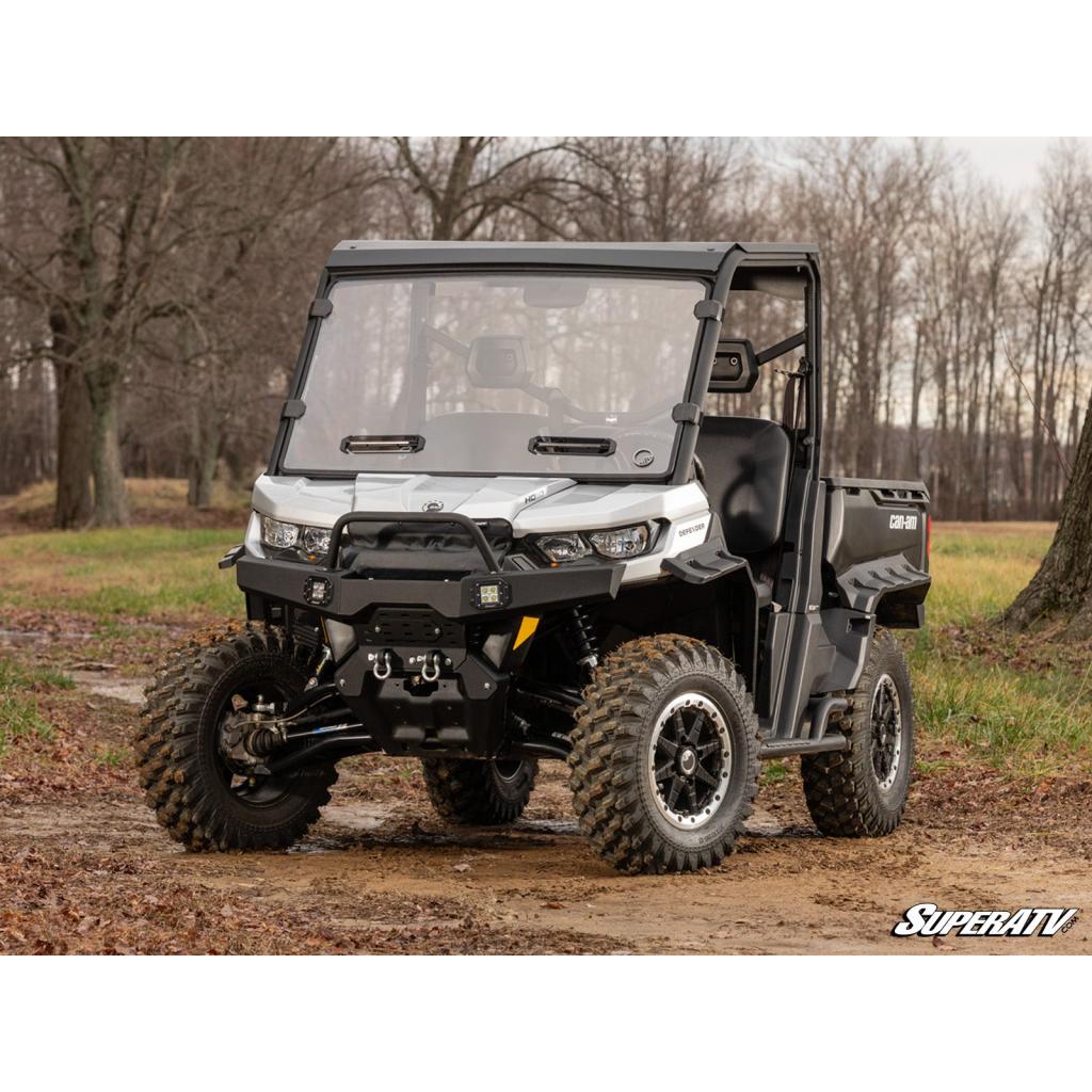 SuperATV Can - Am Defender Scratch Resistant Vented Full Windshield - MojoMotoSport.com
