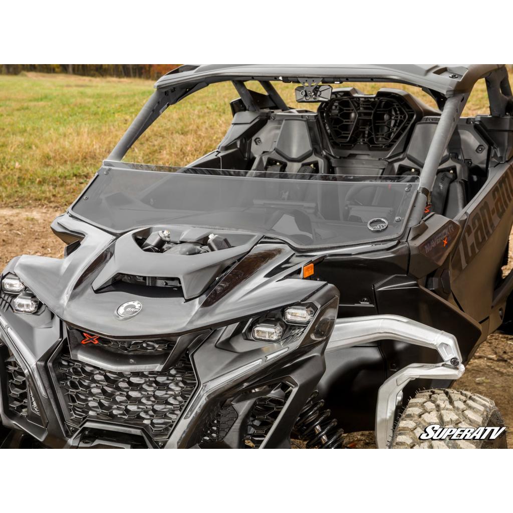 SuperATV Can - Am Maverick R Scratch - Resistant Half Windshield - MojoMotoSport.com