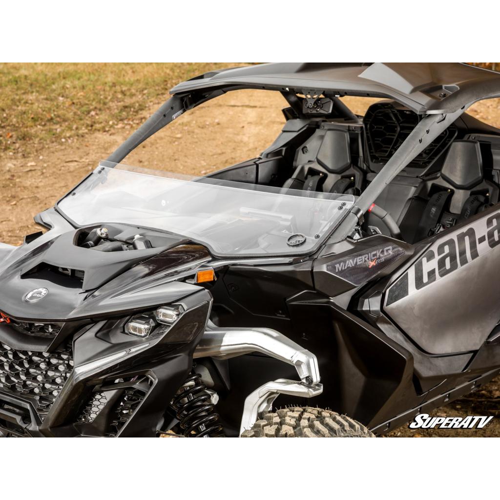 SuperATV Can - Am Maverick R Scratch - Resistant Half Windshield - MojoMotoSport.com