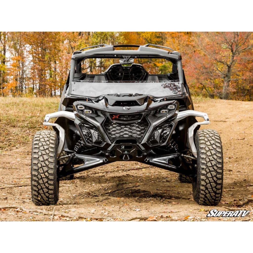 SuperATV Can - Am Maverick R Scratch - Resistant Half Windshield - MojoMotoSport.com