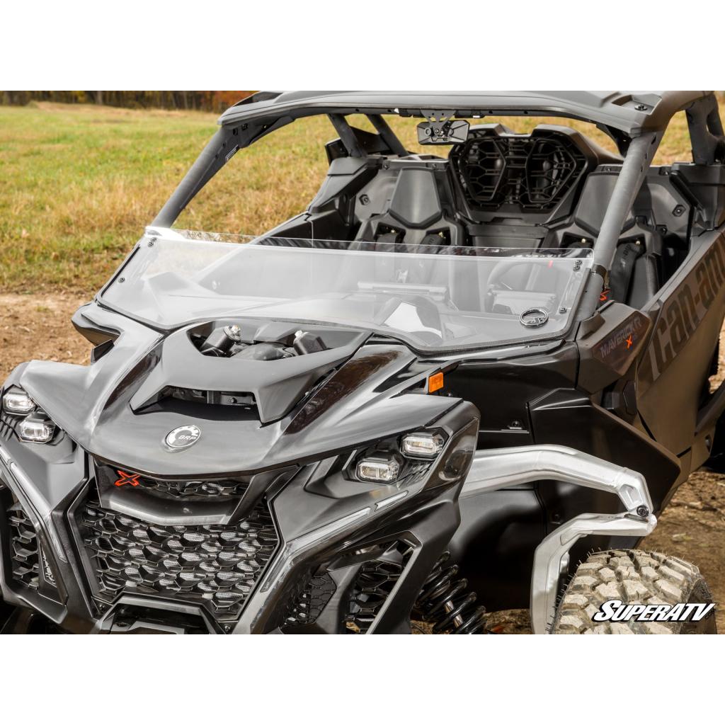 SuperATV Can - Am Maverick R Scratch - Resistant Half Windshield - MojoMotoSport.com