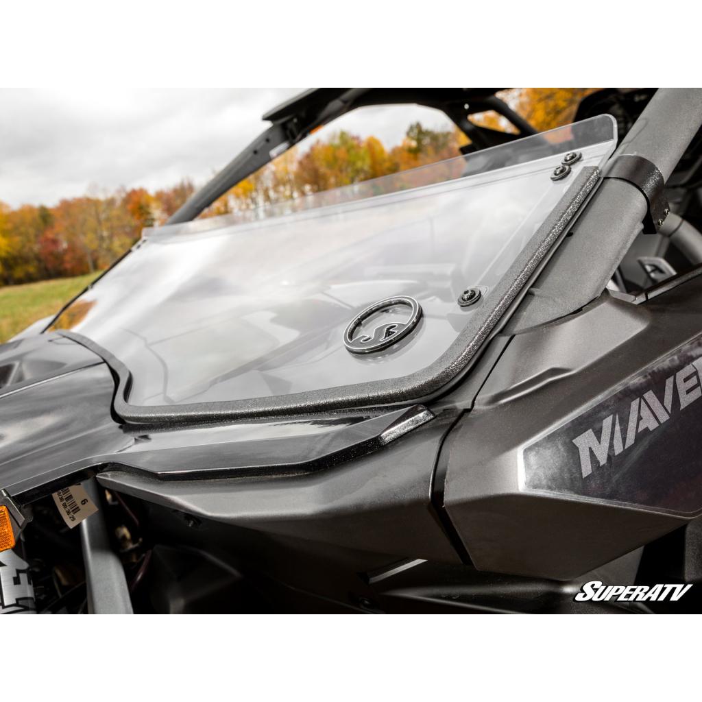 SuperATV Can - Am Maverick R Scratch - Resistant Half Windshield - MojoMotoSport.com