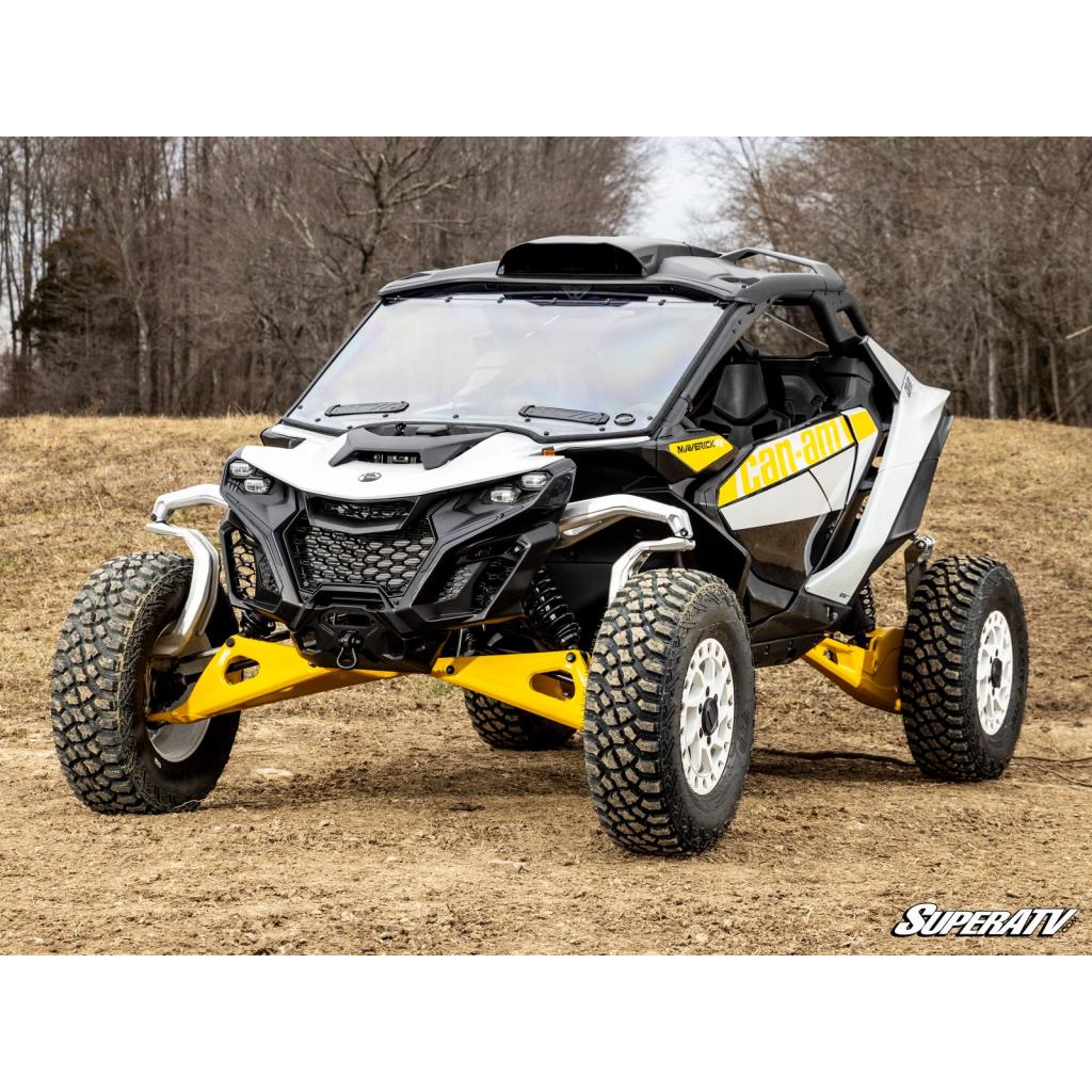 SuperATV Can - Am Maverick R Scratch - Resistant Vented Full Windshield - MojoMotoSport.com