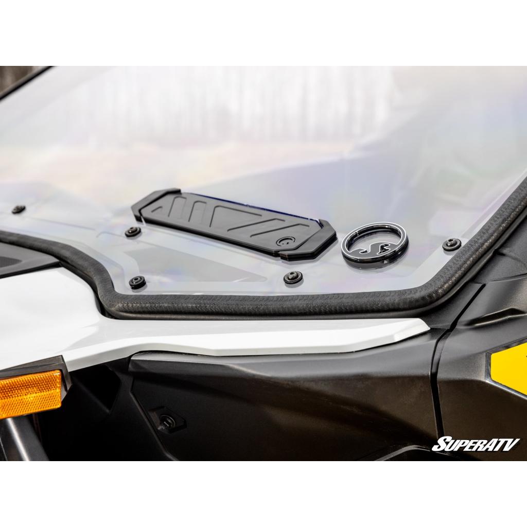 SuperATV Can - Am Maverick R Scratch - Resistant Vented Full Windshield - MojoMotoSport.com