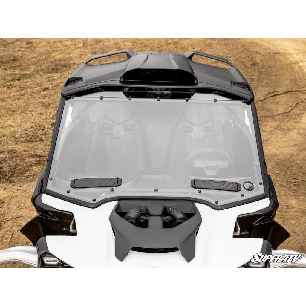 SuperATV Can - Am Maverick R Scratch - Resistant Vented Full Windshield - MojoMotoSport.com