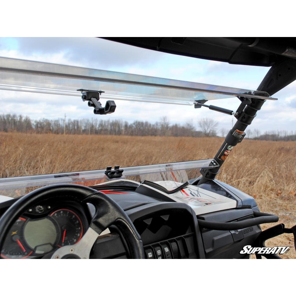SuperATV Can - Am Maverick Scratch Resistant Flip Windshield - MojoMotoSport.com