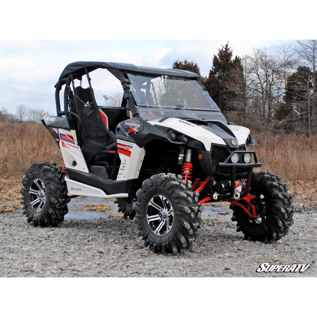SuperATV Can - Am Maverick Scratch Resistant Flip Windshield - MojoMotoSport.com