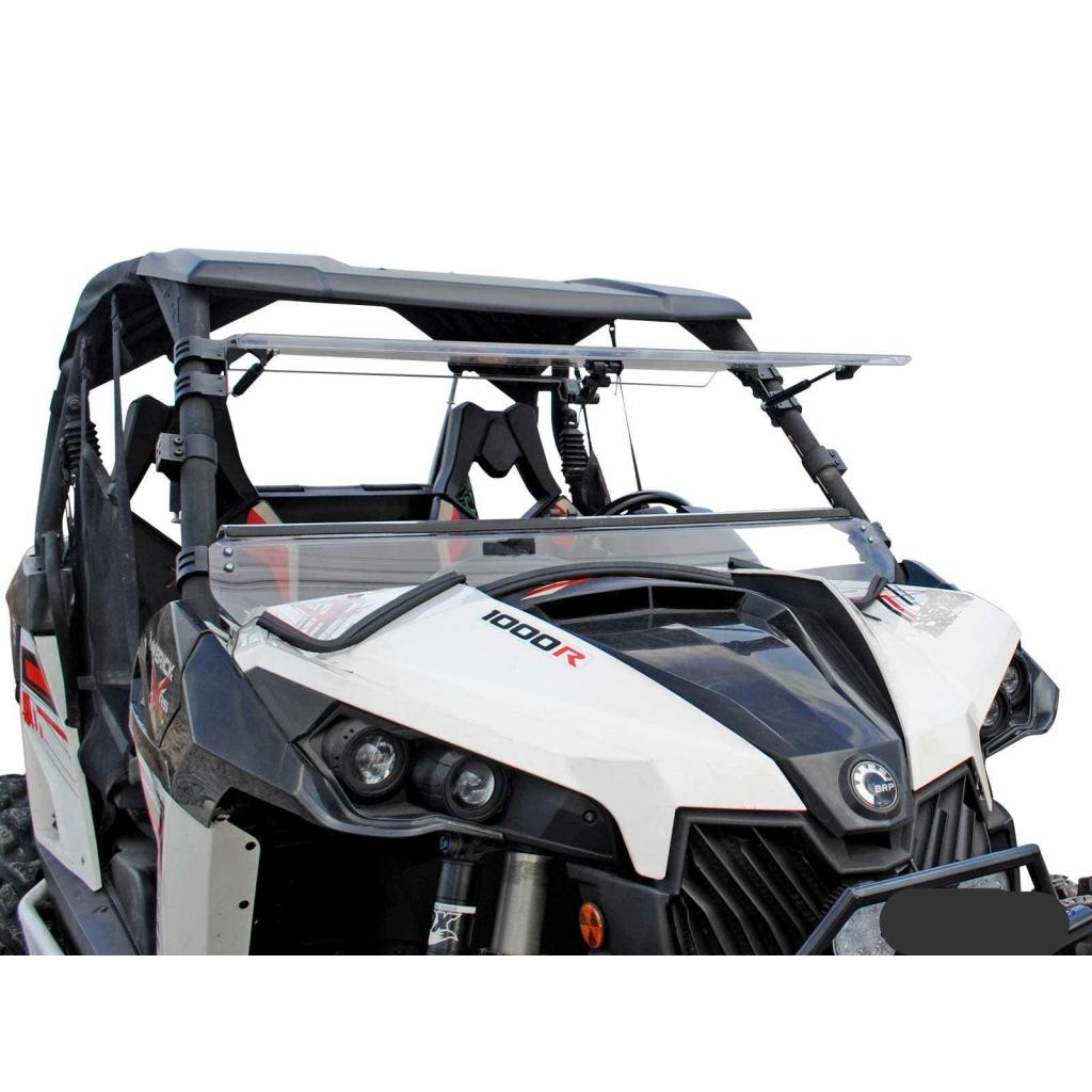 SuperATV Can - Am Maverick Scratch Resistant Flip Windshield - MojoMotoSport.com