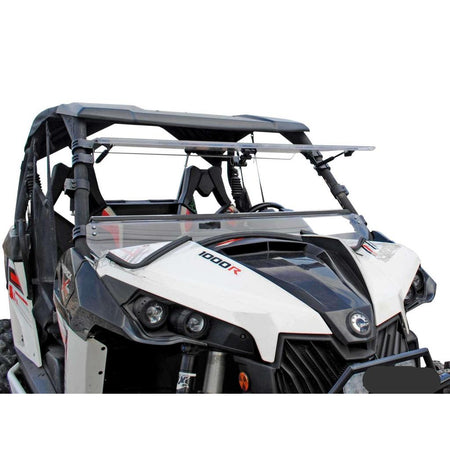 SuperATV Can - Am Maverick Scratch Resistant Flip Windshield - MojoMotoSport.com