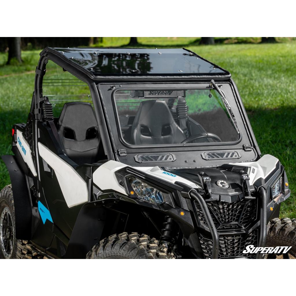 SuperATV Can - Am Maverick Sport Flip Down Glass Windshield - MojoMotoSport.com
