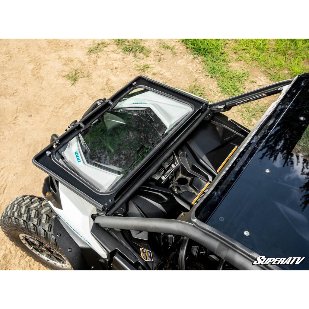 SuperATV Can - Am Maverick Sport Flip Down Glass Windshield - MojoMotoSport.com