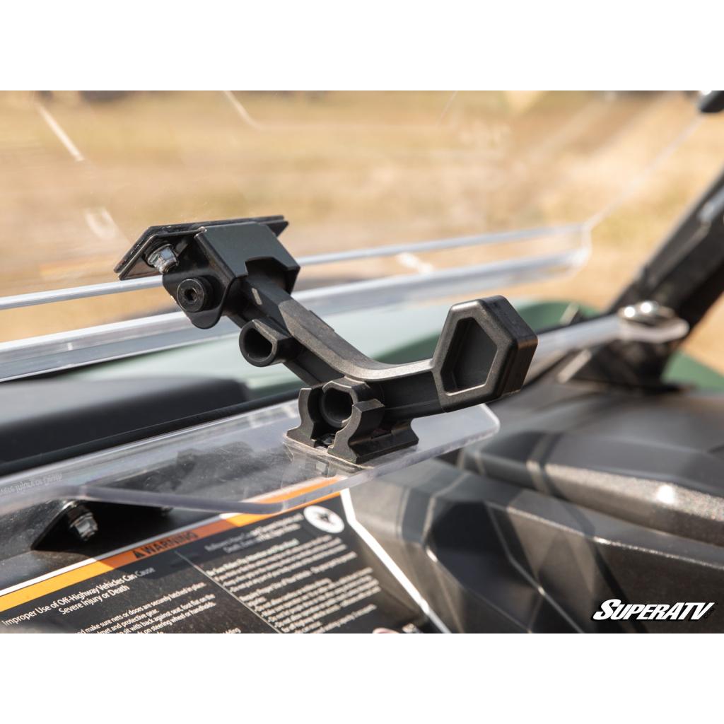 SuperATV Can - Am Maverick Trail Scratch Resistant Flip Windshield - MojoMotoSport.com
