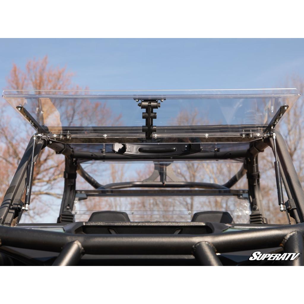 SuperATV Can - Am Maverick Trail Scratch Resistant Flip Windshield - MojoMotoSport.com