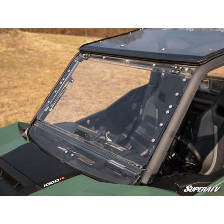 SuperATV Can - Am Maverick Trail Scratch Resistant Flip Windshield - MojoMotoSport.com