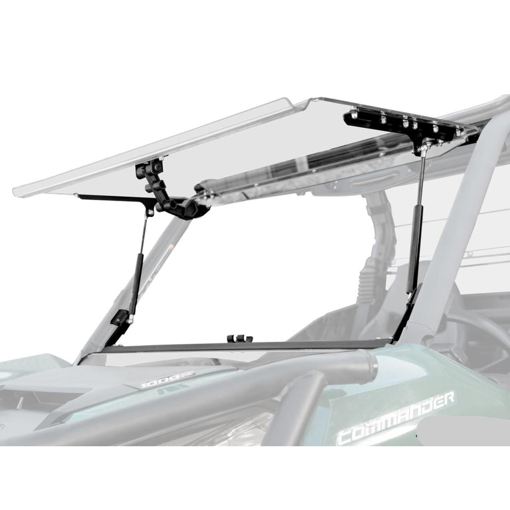 SuperATV Can - Am Maverick Trail Scratch Resistant Flip Windshield - MojoMotoSport.com