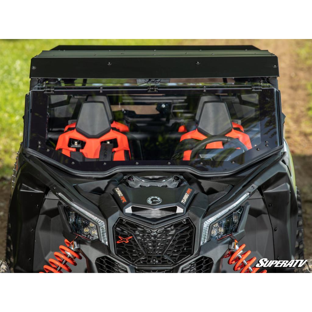 SuperATV Can - Am Maverick X3 MaxDrive Power Flip Windshield - MojoMotoSport.com