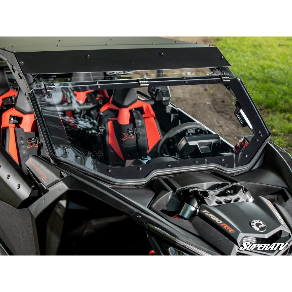 SuperATV Can - Am Maverick X3 MaxDrive Power Flip Windshield - MojoMotoSport.com