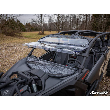 SuperATV Can - Am Maverick X3 Scratch - Resistant Flip Windshield - MojoMotoSport.com