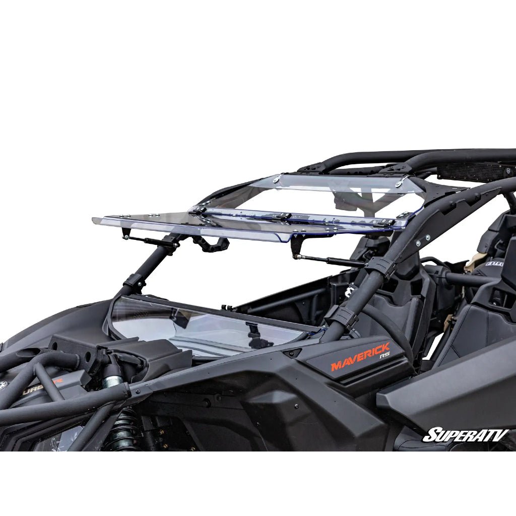 SuperATV Can - Am Maverick X3 Scratch - Resistant Flip Windshield - MojoMotoSport.com