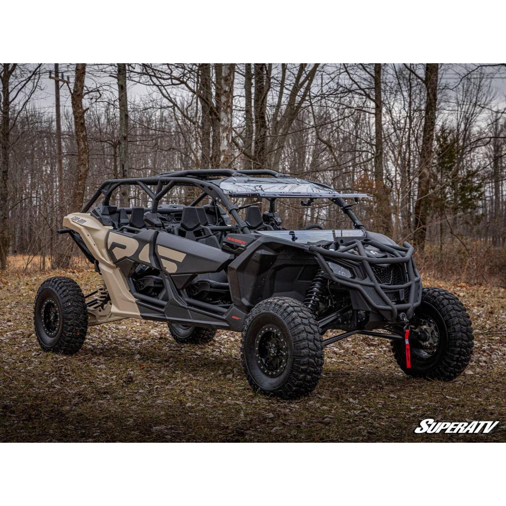 SuperATV Can - Am Maverick X3 Scratch - Resistant Flip Windshield - MojoMotoSport.com