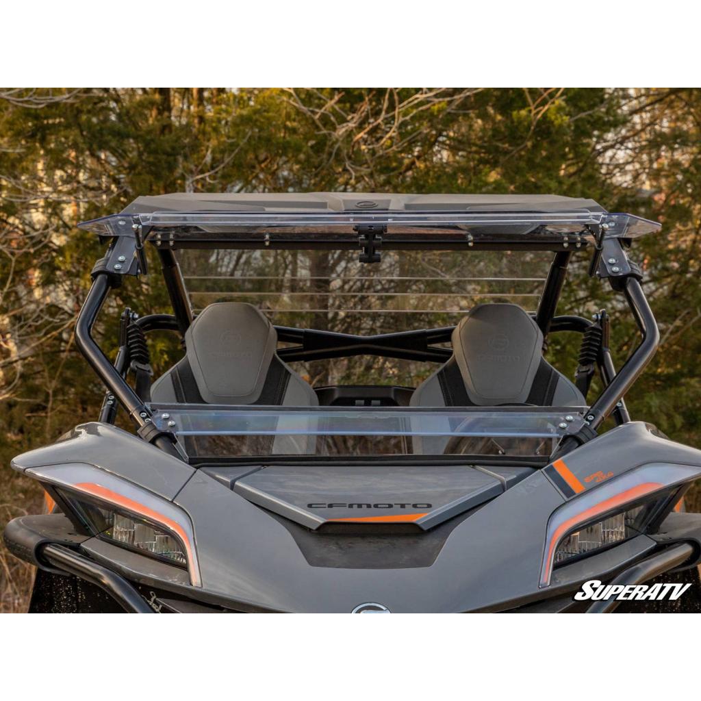 SuperATV CF - Moto ZForce 950 Scratch - Resistant Flip Windshield - MojoMotoSport.com