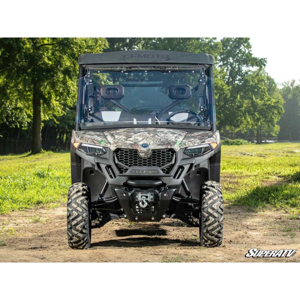 SuperATV CFMOTO UForce 600 Scratch Resistant Flip Windshield - MojoMotoSport.com