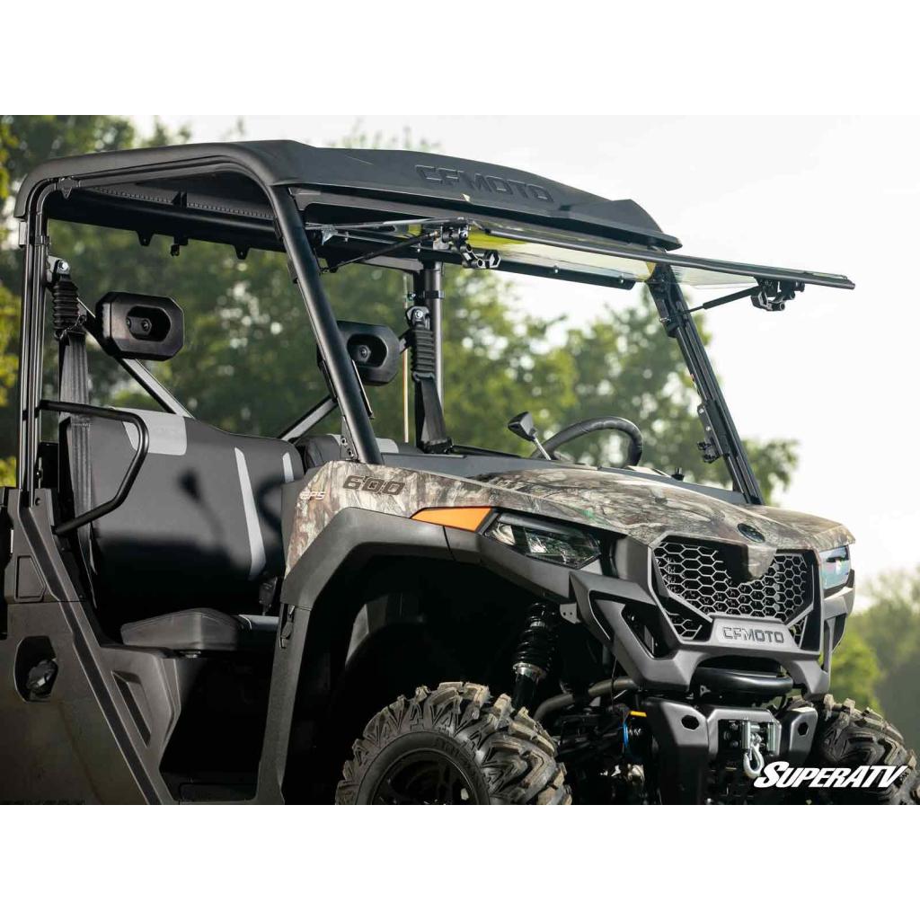 SuperATV CFMOTO UForce 600 Scratch Resistant Flip Windshield - MojoMotoSport.com