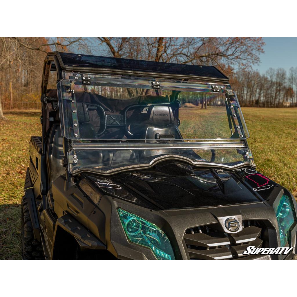 SuperATV CFMOTO UForce 800 Scratch - Resistant Flip Windshield - MojoMotoSport.com