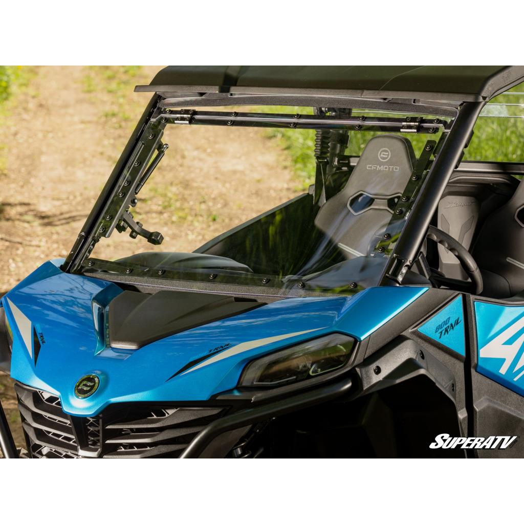SuperATV CFMOTO ZForce 800 Trail Scratch - Resistant Flip Windshield - MojoMotoSport.com