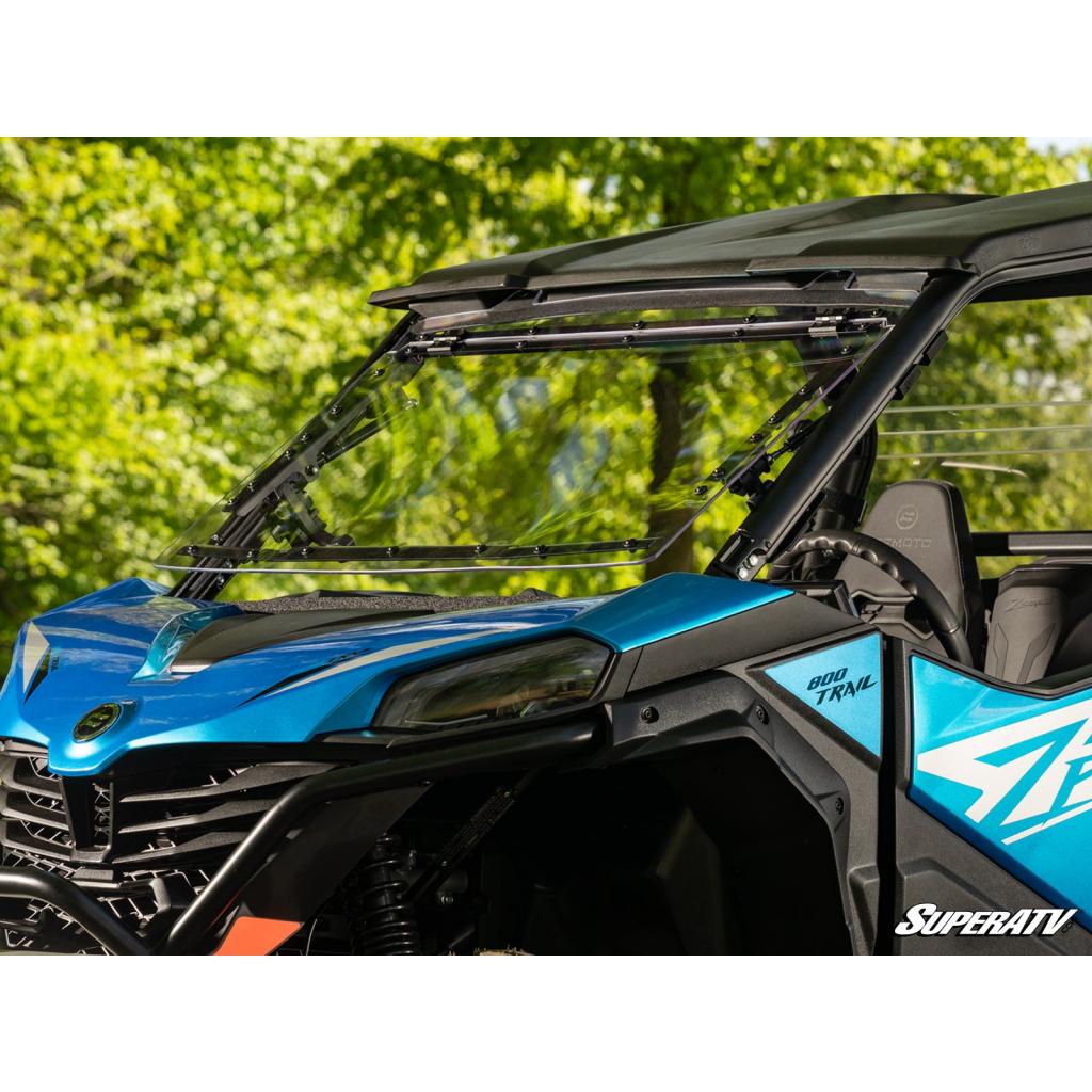 SuperATV CFMOTO ZForce 800 Trail Scratch - Resistant Flip Windshield - MojoMotoSport.com