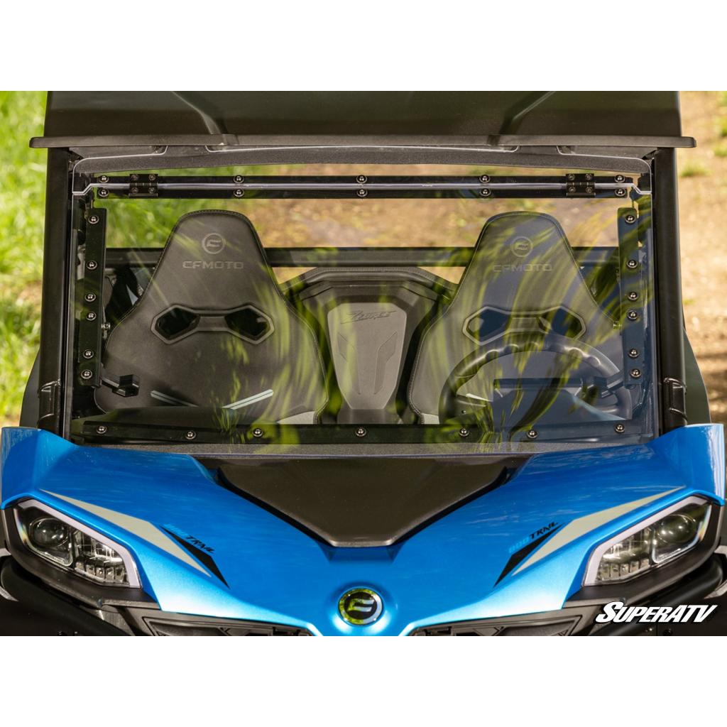 SuperATV CFMOTO ZForce 800 Trail Scratch - Resistant Flip Windshield - MojoMotoSport.com