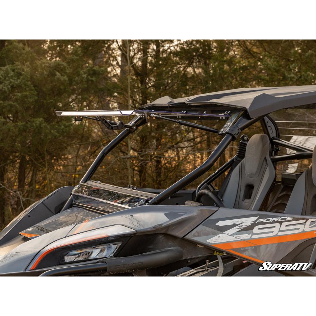 SuperATV CFMOTO ZForce 950 Scratch Resistant Flip Windshield - MojoMotoSport.com