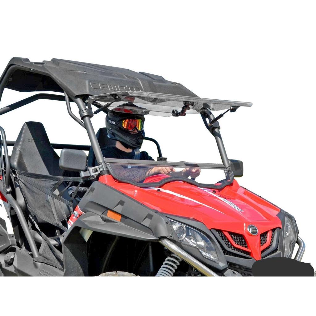 SuperATV CFMOTO ZForce Scratch Resistant Flip Windshield - MojoMotoSport.com