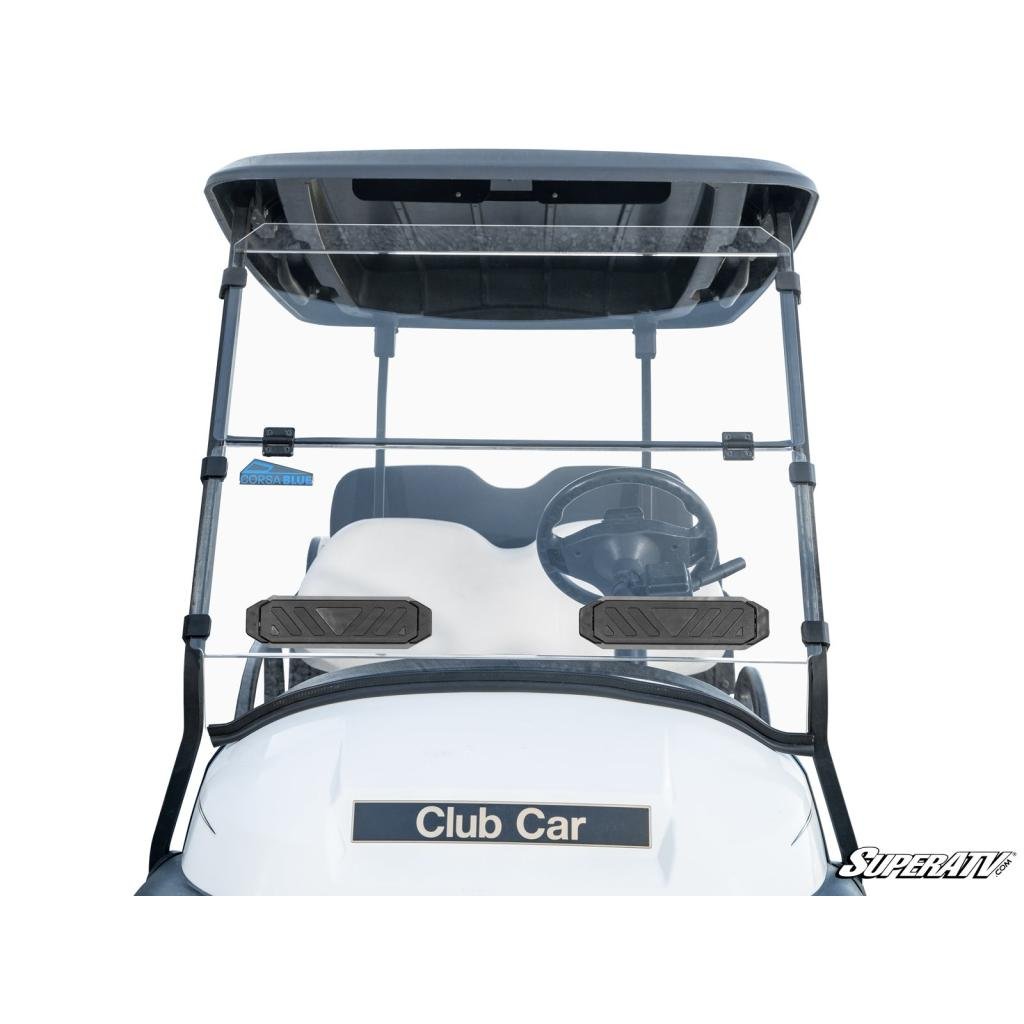 SuperATV Corsa Blue Club Car Precedent Flip Down Vented Windshield - MojoMotoSport.com