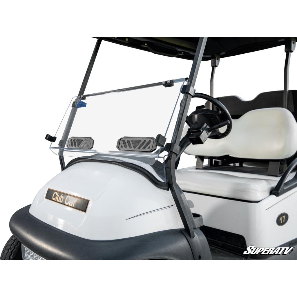 SuperATV Corsa Blue Club Car Precedent Flip Down Vented Windshield - MojoMotoSport.com