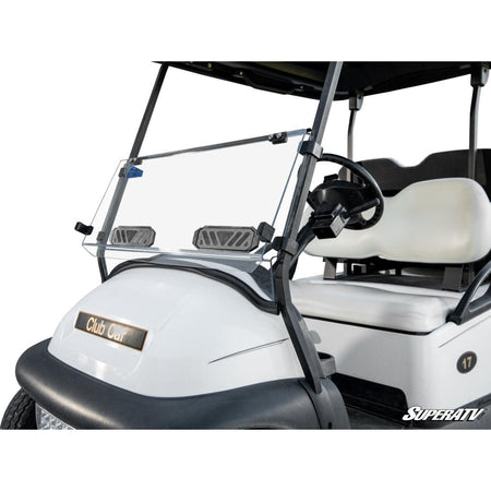 SuperATV Corsa Blue Club Car Precedent Flip Down Vented Windshield - MojoMotoSport.com