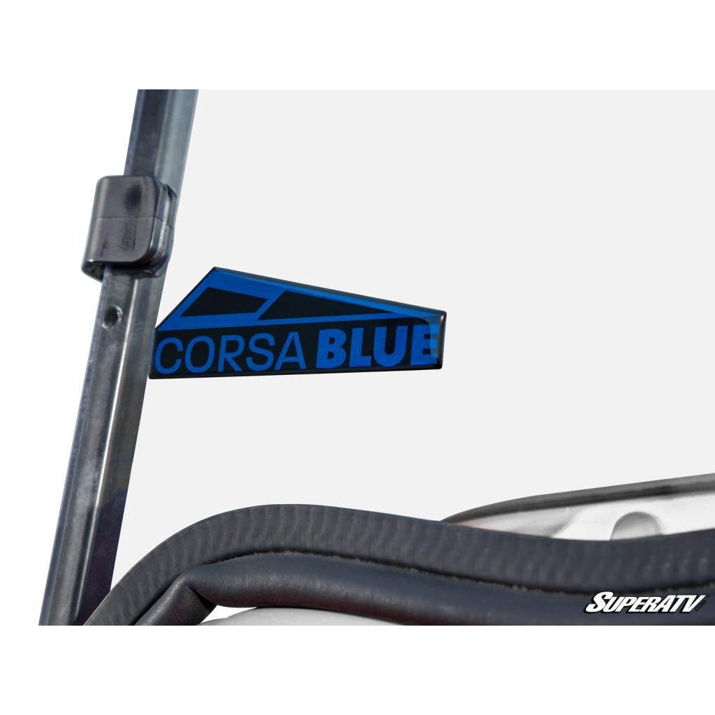 SuperATV Corsa Blue Club Car Precedent Flip Down Windshield - MojoMotoSport.com