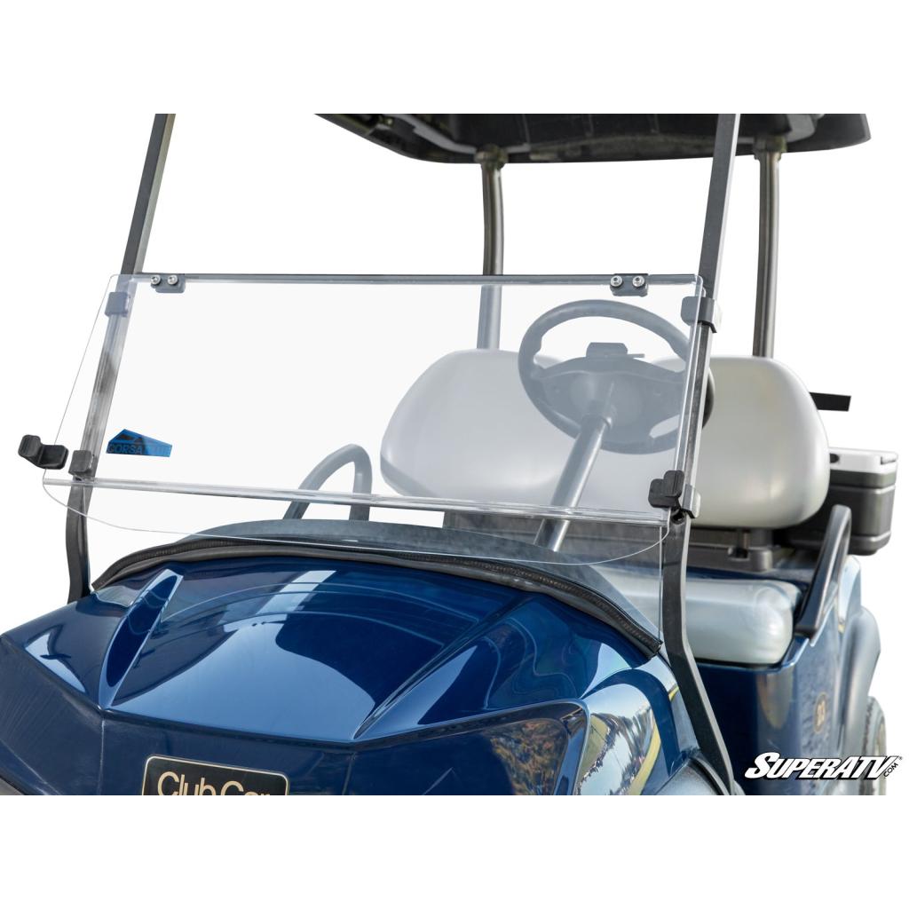 SuperATV Corsa Blue Club Car Tempo Flip Down Windshield - MojoMotoSport.com