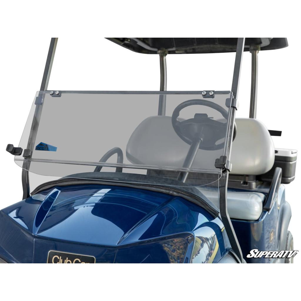 SuperATV Corsa Blue Club Car Tempo Flip Down Windshield - MojoMotoSport.com