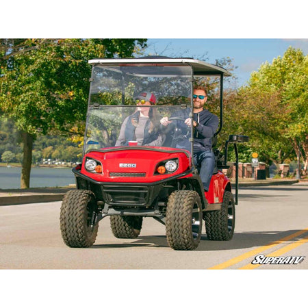 SuperATV Corsa Blue E - Z - GO Freedom TXT Scratch - Resistant Flip Down Windshield - MojoMotoSport.com