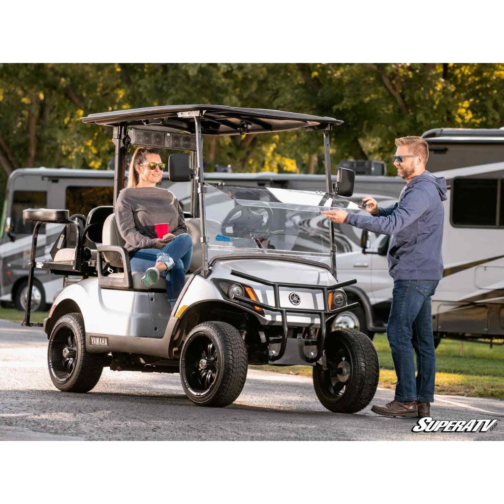 SuperATV Corsa Blue Yamaha Drive 2 Flip Down Windshield - MojoMotoSport.com