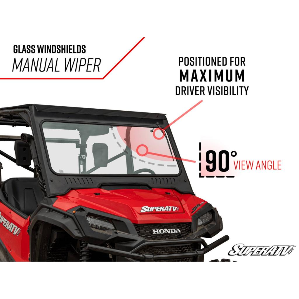 SuperATV Honda Pioneer 1000 Glass Windshield - MojoMotoSport.com