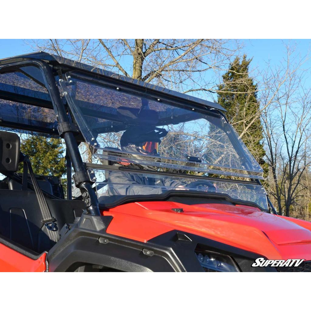 SuperATV Honda Pioneer 1000 Scratch - Resistant Flip Windshield - MojoMotoSport.com