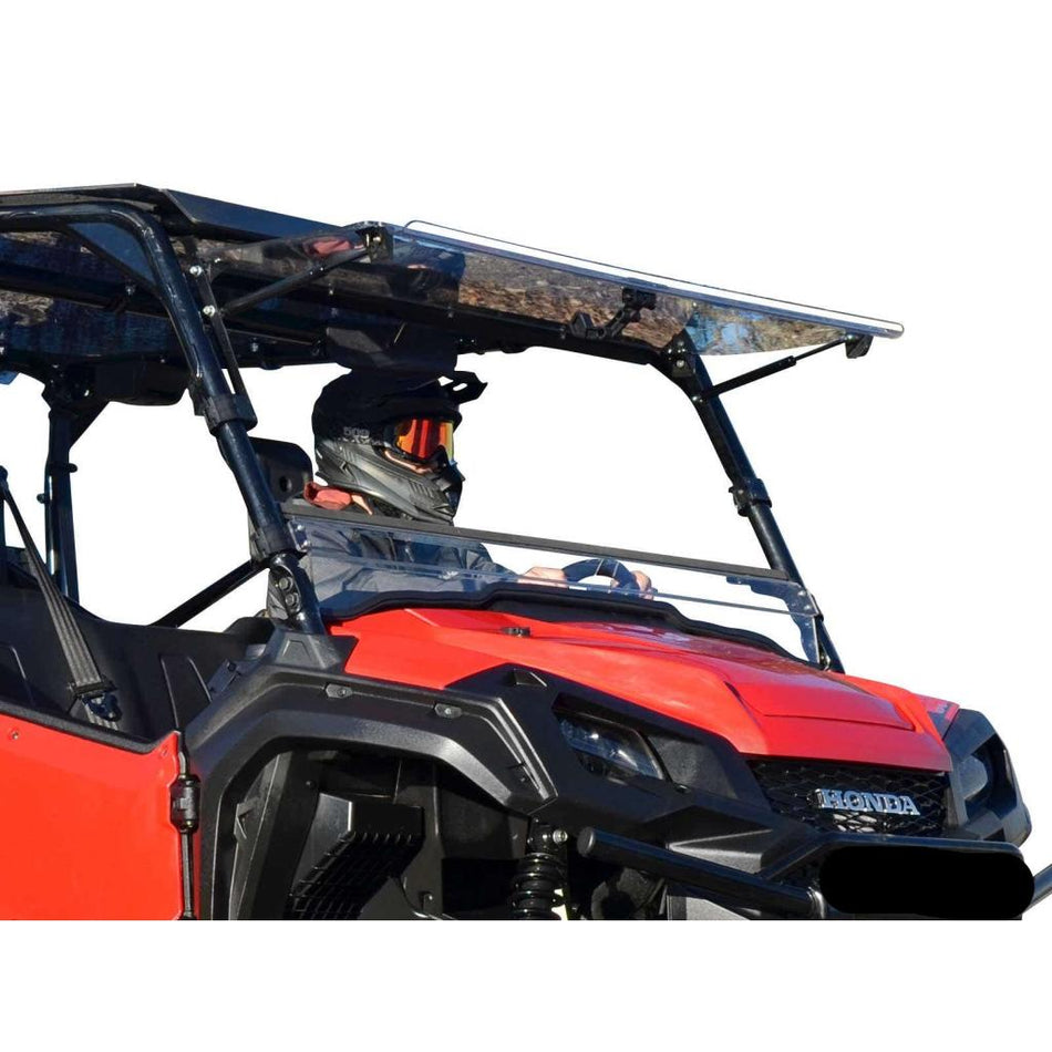 SuperATV Honda Pioneer 1000 Scratch - Resistant Flip Windshield - MojoMotoSport.com