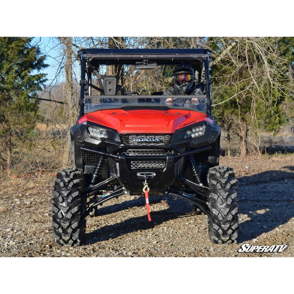 SuperATV Honda Pioneer 1000 Scratch - Resistant Flip Windshield - MojoMotoSport.com