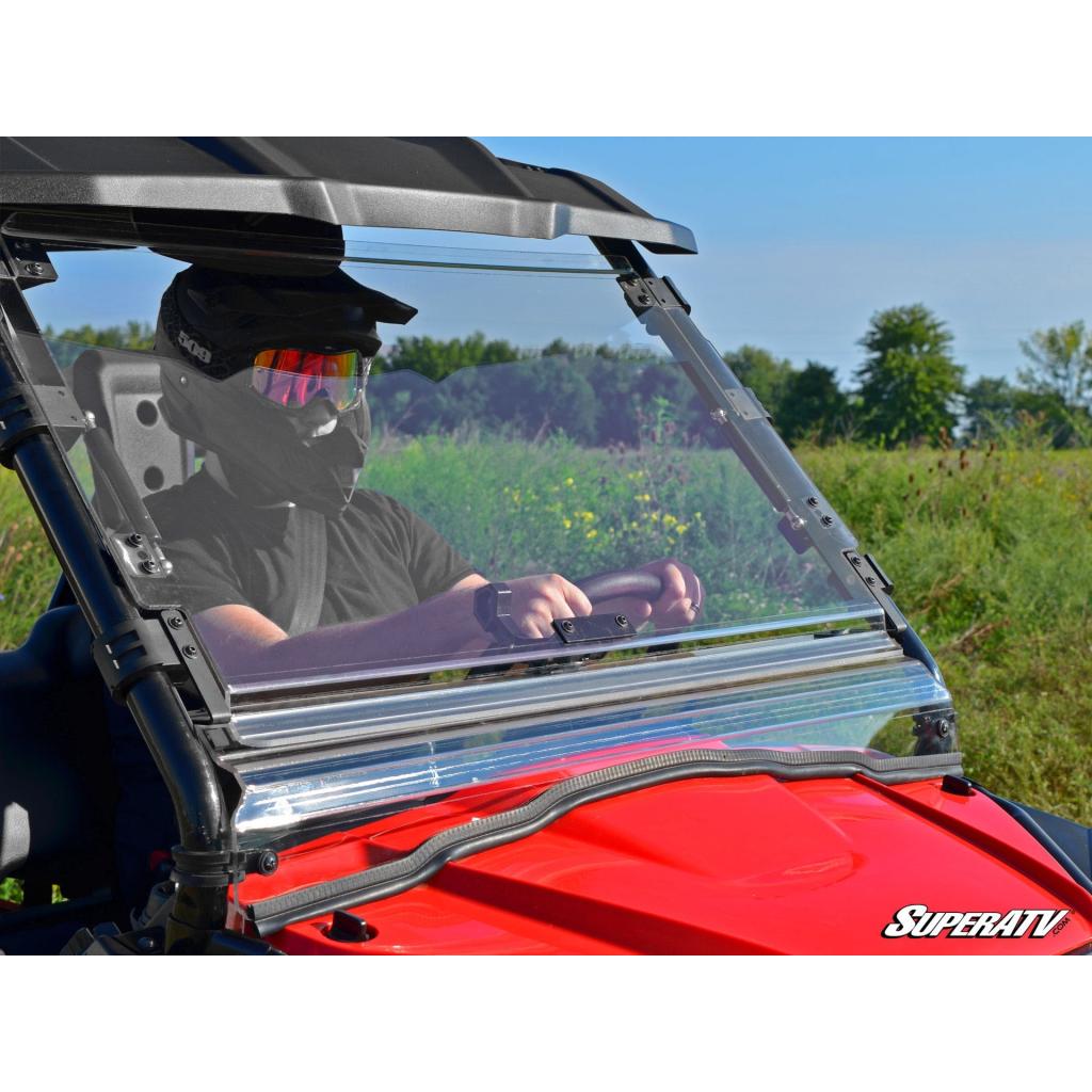 SuperATV Honda Pioneer 500 Scratch Resistant Flip Windshield - MojoMotoSport.com